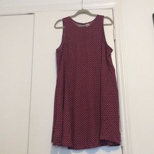 Burgundy, cotton-blend swing dress